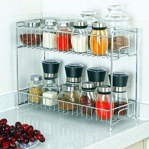2-Tier Spice Rack Organizer, Countertop Storage Ki